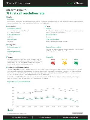 KPI of June:% First call resolution rate