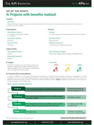 KPI of June:% Projects with benefits realized