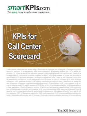 KPIs for Call Center Scorecard